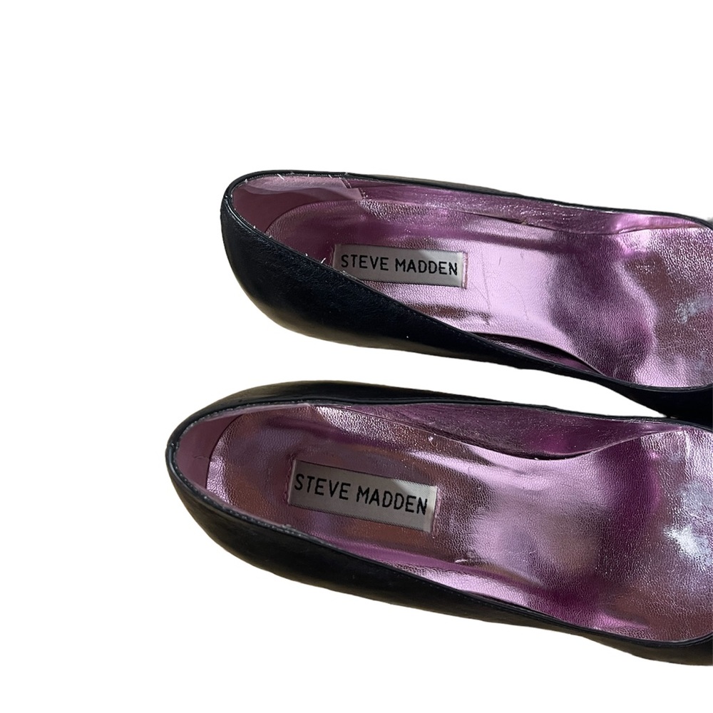 Steve Madden Size 8 Medium Width Black Heels - image 4